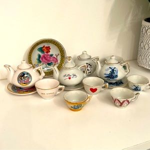 Mini teapots teacups saucers sets singles collectable